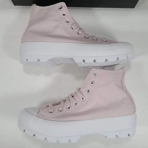 Converse CTAS Lugged Hi Barely Rose White Chunky High Top Sneaker Women Size 9.5 - Picture 7 of 12
